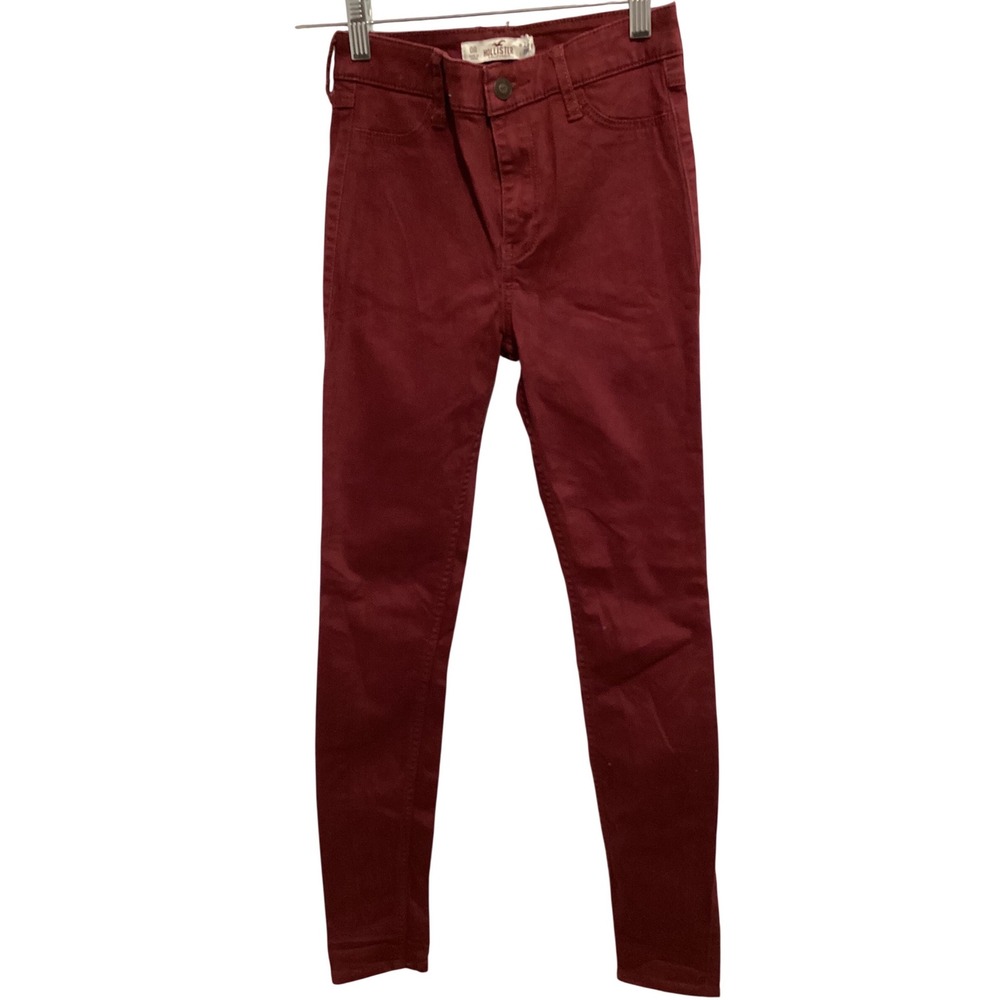 Hollister Burgundy‎ High Rise Skinny Pants Women Size 24x31